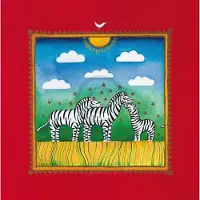 Blokker Linda Edwards - Three Little Zebras Kunstdruk 40x40cm