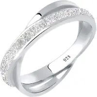 Elli - Elli Ringen Dames Wikkel Look Basic met Emaille in 925 Sterling Zilver