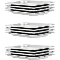 vidaXL Gastronormbakken 12 st GN 1/4 20 mm roestvrij staal