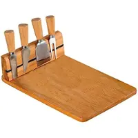 Decopatent FSC Houten Bamboe Kaasplank + 4 messen Magnetische eenvoudig je