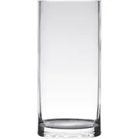 Hakbijl Glass Glazen bloemen cylinder vaas/vazen 40 x 12 cm transparant - Vazen