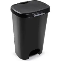 PlasticForte Pedaalemmer - kunststof - zwart - 50 l - Pedaalemmers