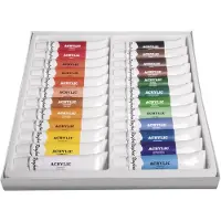 Rayher Hobby Materialen Acrylverf Schilder Set Tubes 24 Kleuren 12 Ml - Hobbyverf