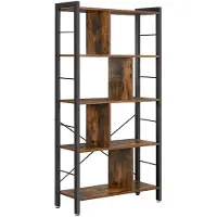Parya - Houten Boekenkast - Met 5 planken - Industrieel - Bruin
