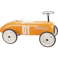 Vilac loopwagen vintage oranje - metalen ride-on auto speelgoed.