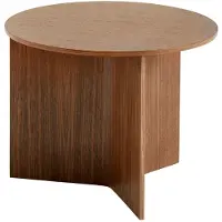 HAY Bijzettafel Slit Wood Water-Based Lacquered Walnut Round Ø45 x H35,5 cm