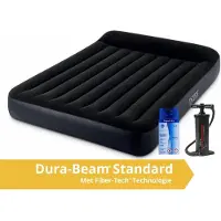 OEM Klassiek luchtbed voor 2 personen, met ingebouwde pomp en reparatieset - 203x152x25 cm - donkerblauw PVC