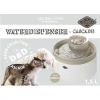 Ebi Cascade Drinkfontein - Waterfontein Kat en Hond - Stil & Energiezuinig - 1,5 Liter - incl. 2 Koolstoffilters - Mokka