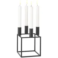 Audo Copenhagen Kubus 4 Kaarshouder Zwart - Adventskaarsen & Kandelaars Staal Black - 71041-000669