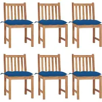 vidaXL Tuinstoelen 6 st met kussens massief teakhout