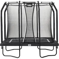 Salta Trampoline Premium Black Edition 305 x 214 cm met Veiligheidsnet - Zwart - Inclusief Ladder, Afdekhoes en Verankerset