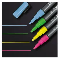 Sigel Krijtmarker 1-2mm Afwasbaar Roze/groen/geel/blauw