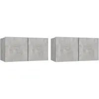 vidaXL Tv-hangmeubelen 2 st 60x30x30 cm betongrijs