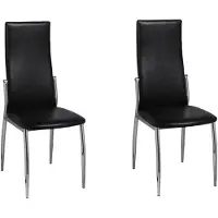 vidaXL Eetkamerstoelen golvende rugleuning kunstleer zwart 2 st online kopen