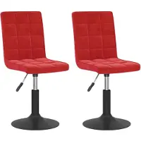 vidaXL Eetkamerstoelen draaibaar 2 st fluweel wijnrood