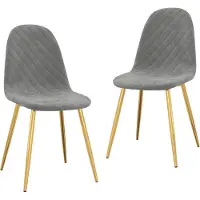 vidaXL Eetkamerstoelen 2 st fluweel lichtgrijs