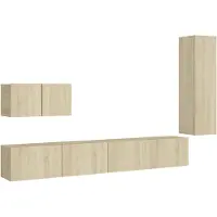 vidaXL 4-delige Tv-meubelset bewerkt hout sonoma eikenkleurig