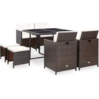 vidaXL Tuinset bruin poly rattan 21-delig online kopen