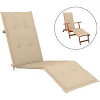 vidaXL Terrasstoelkussen (75+105)x50x4 cm beige