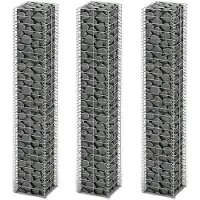 vidaXL 3-delige Schanskorfset 25x25x150 cm gegalvaniseerd draad