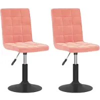 vidaXL Eetkamerstoelen draaibaar 2 st fluweel roze