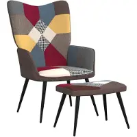 vidaXL Relaxstoel met voetenbank patchwork stof