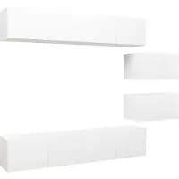 vidaXL 6-delige Tv-meubelset spaanplaat wit