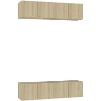 vidaXL Tv-meubelen 4 st 60x30x30 cm bewerkt hout sonoma eikenkleurig