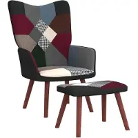 vidaXL Relaxstoel met voetenbank patchwork stof
