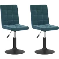 vidaXL Eetkamerstoelen draaibaar 2 st fluweel blauw