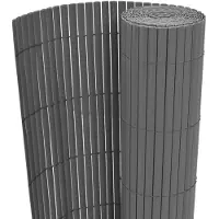 vidaXL Tuinafscheiding dubbelzijdig 90x500 cm PVC grijs