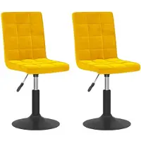 vidaXL Eetkamerstoelen draaibaar 2 st fluweel mosterdgeel
