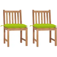 vidaXL Tuinstoelen, 2 stuks met kussens, massief teakhout