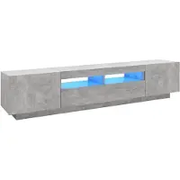 vidaXL TV-kast met LED-verlichting, betonkleur, 200x35x40 cm