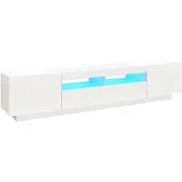 vidaXL Tv-meubel met LED-verlichting 200x35x40 cm wit