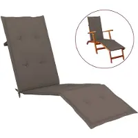 vidaXL Terrasstoelkussen (75+105)x50x4 cm taupe
