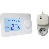 Quality Heating QH Basic draadloze eenvoudige thermostaat (Niet programmeerbaar) met plug in ontvanger