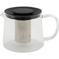 Point-Virgule Theepot uit glas met infuser uit rvs zwart 1L