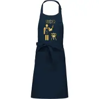 Kariban Naam cadeau - Barbecueschort - BBQ Boss - navy blauw - opdruk goud - cadeau Vaderdag - trouwdag - verjaardag - jubileum -