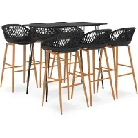 vidaXL 7-delige Barset zwart