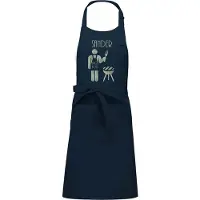 Kariban Naam cadeau - Barbecueschort - BBQ Boss - navy blauw - opdruk zilver - cadeau Vaderdag - trouwdag - verjaardag - jubileum -