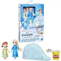 Disney Frozen DISNEY PRINCESS - Sneeuwmagie - boxset met niet-giftige Play-Doh-klei, jonge Anna- en jonge Elsa-poppen