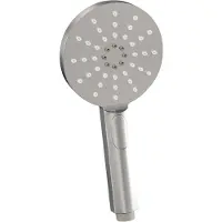 Brauer Brushed Carving thermostatische inbouw badkraan SET 02 met uitloop en 3-standen handdouche en doucheslang en wandaansluitbocht RVS geborsteld PVD