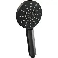 Brauer Black Carving thermostatische inbouw badkraan SET 02 met uitloop en 3-standen handdouche en doucheslang en wandaansluitbocht mat zwart