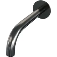 Brauer Gunmetal Edition thermostatische inbouw badkraan SET 01 met uitloop en staaf handdouche en doucheslang en wandaansluitbocht gunmetal geborsteld PVD