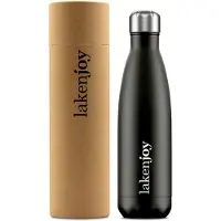 Laken Thermosfles Joy, 500 ml zwart, Dubbelwandig RVS waterfles