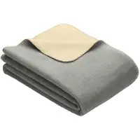 Ibena Plaid Ibena Doubleface Dublin Grijs Beige