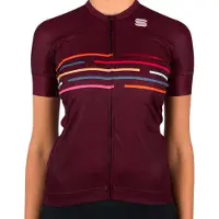 Sportful Short Sleeve Fietsshirt Dames - Aansluitend - Ademend - Bordeauxrood (M)