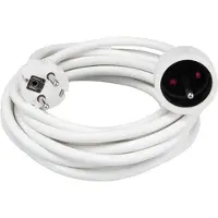 Perel Verlengkabel, H05VV-F 3G1.5, 5 m, 16 A/230 V, 3500 W, type E/F, voor binnen, pvc, wit