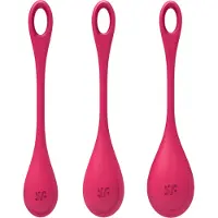 Satisfyer Yoni Power 1 - Kegelballen set - 3 stuks - rood